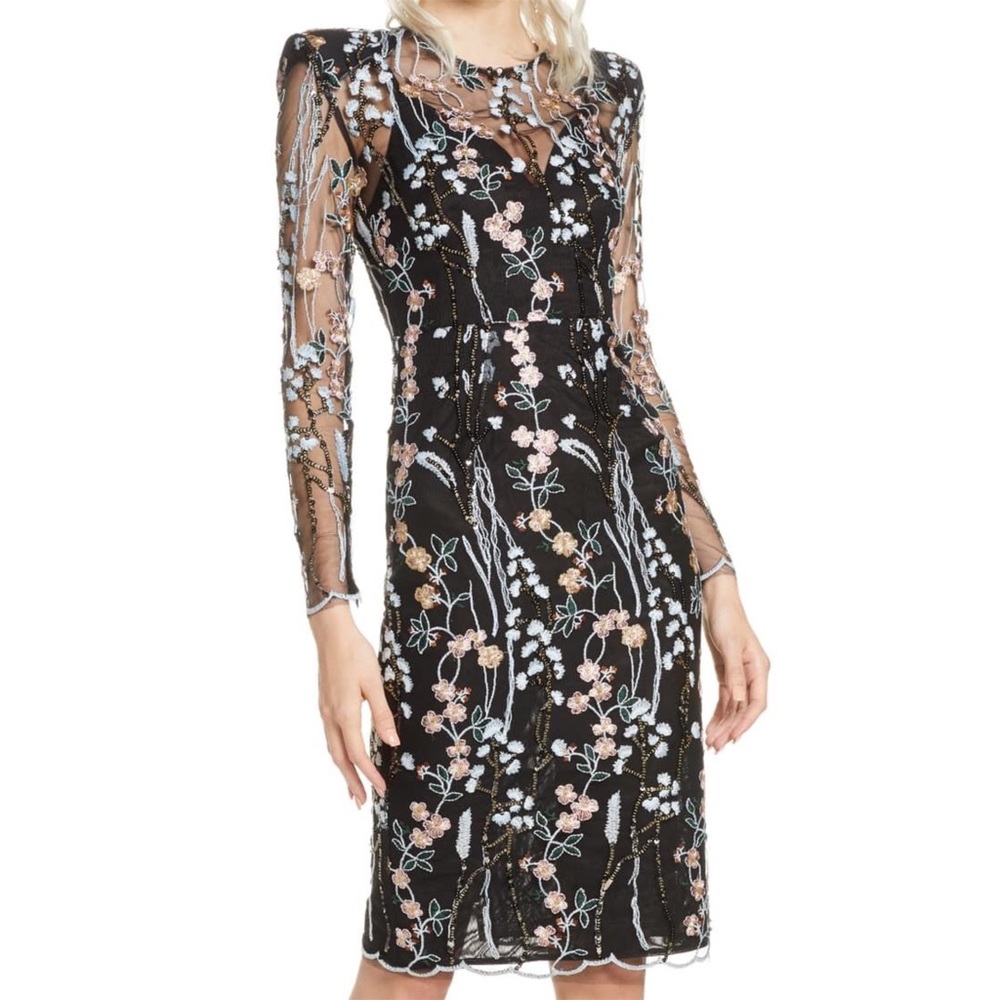 BRONX AND BANCO Louise Embroidered Floral Dress